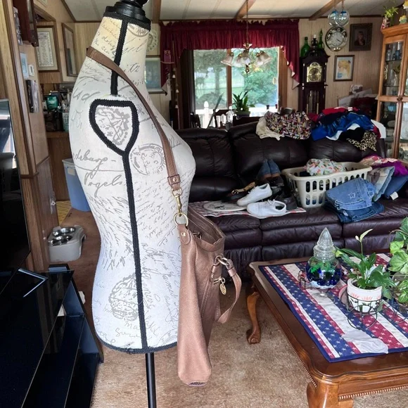 Coach Alexandra F17566 Bronze Pebbled Leather Large Tote Shoulder Bag Brass. - Picture 7 of 17